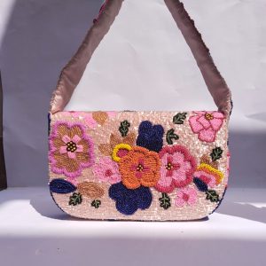 Petal Mosaic 3D – Handcrafted Beaded Wearable Art Bag