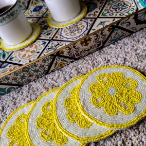 Sunshine Bloom Beaded Coasters