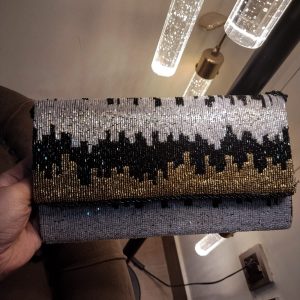 Golden Horizon Beaded Clutch