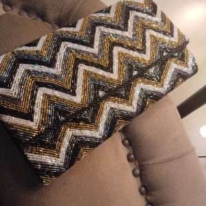 Golden Mirage Beaded Clutch