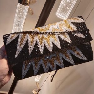 Royal Sunburst Beaded Clutch