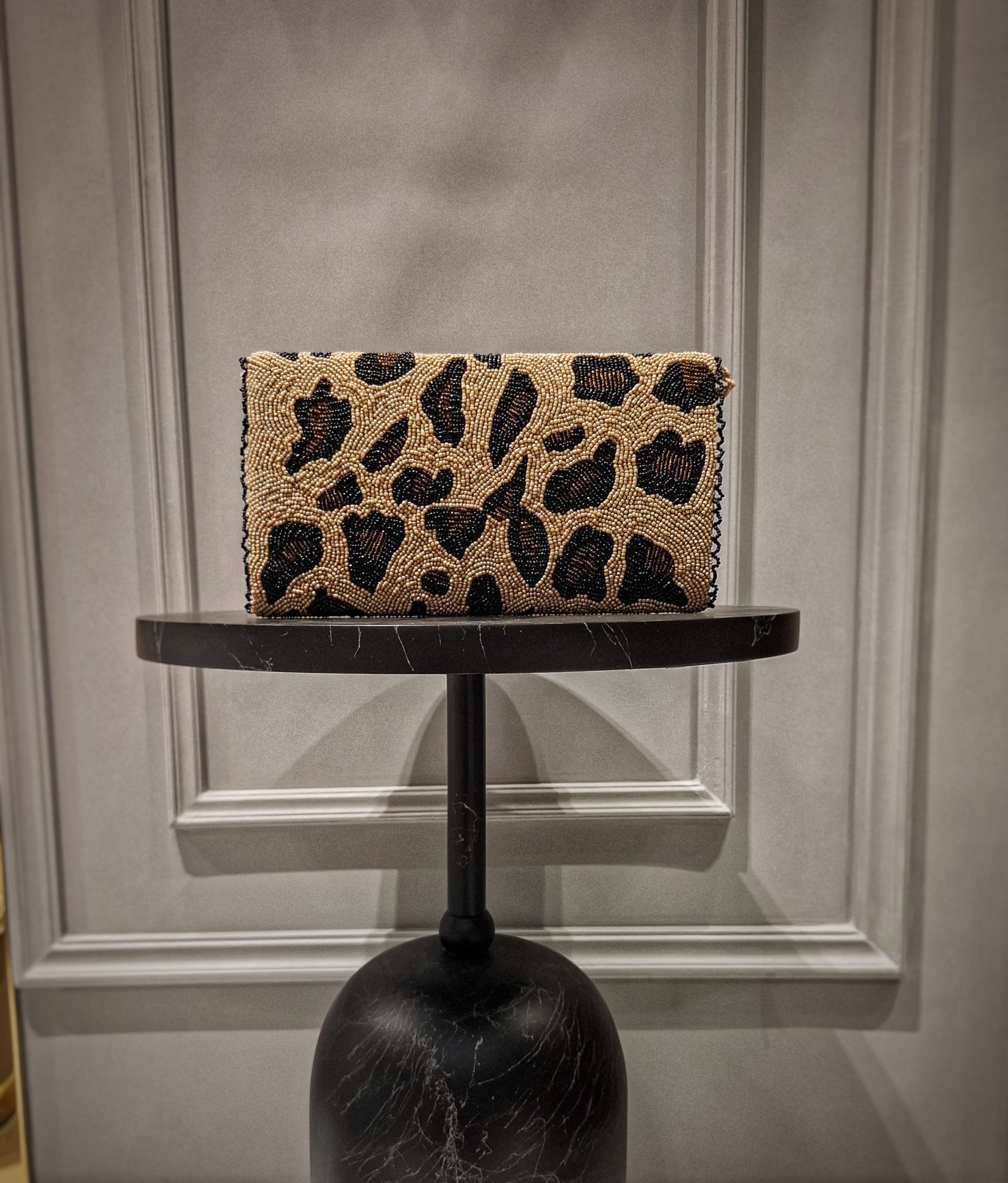 Wild Luxe Leopard Beaded Clutch Bag - Image 4