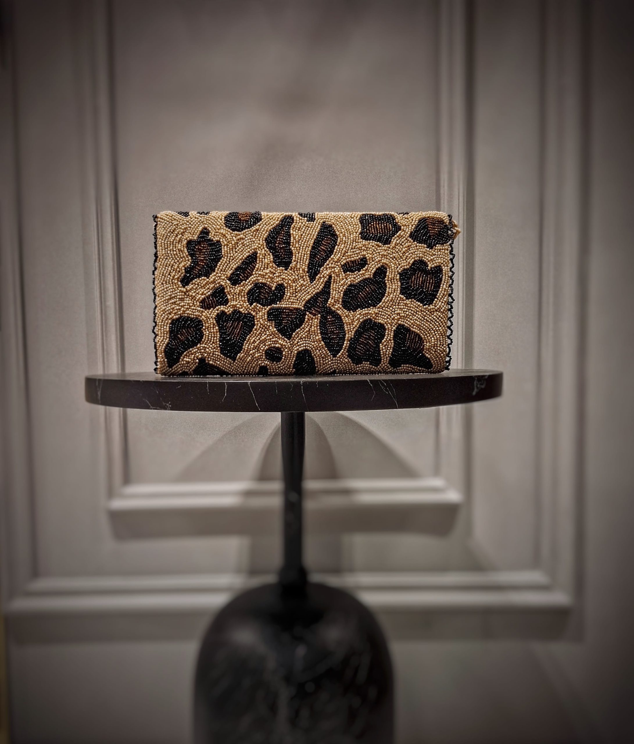 Wild Luxe Leopard Beaded Clutch Bag - Image 3
