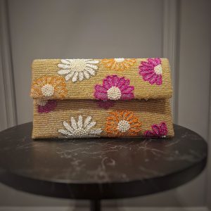Bloom Belle Floral Beaded Clutch