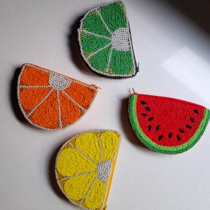 Fruit Slice Beaded Clutch Bag