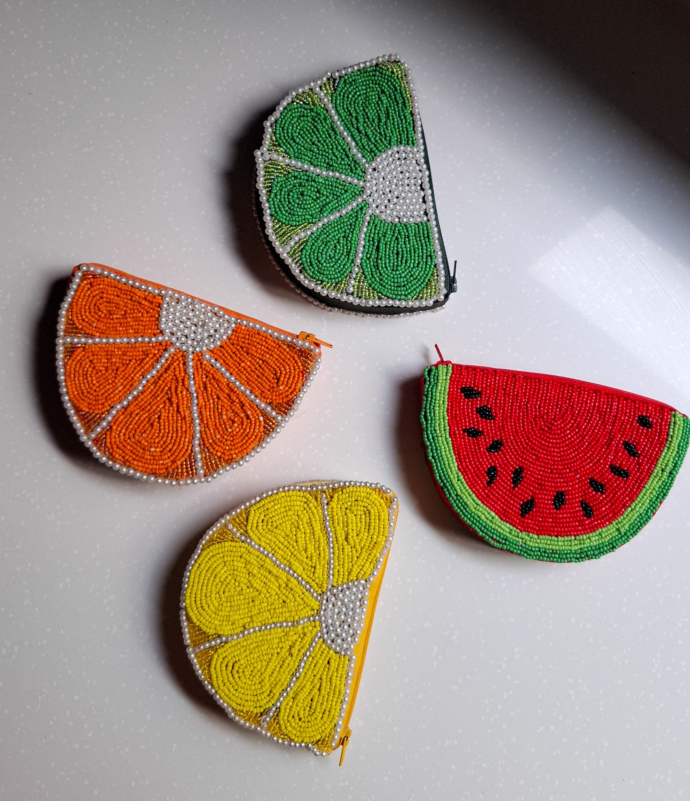 Fruit Slice Beaded Clutch Bag